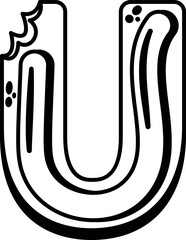 Bitten u letter Christmas candy