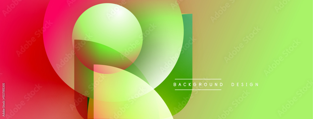 Aufkleber Abstract vibrant shapes blend, creating dynamic gradient background. Smooth curves, modern design, visual harmony present.