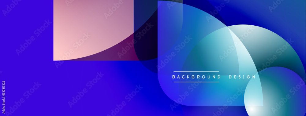 Aufkleber Abstract fluid shapes overlap, creating vibrant blue, pink gradients. Text reads background design. Modern, dynamic visual composition.