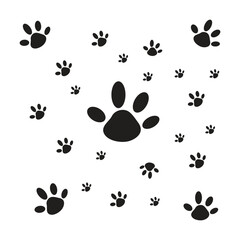 Fototapeta premium panda paw background silhouette bear paw illustration is very nice and cute