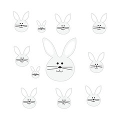 rabbit background vector illustration very cute, adorable and aesthetic
