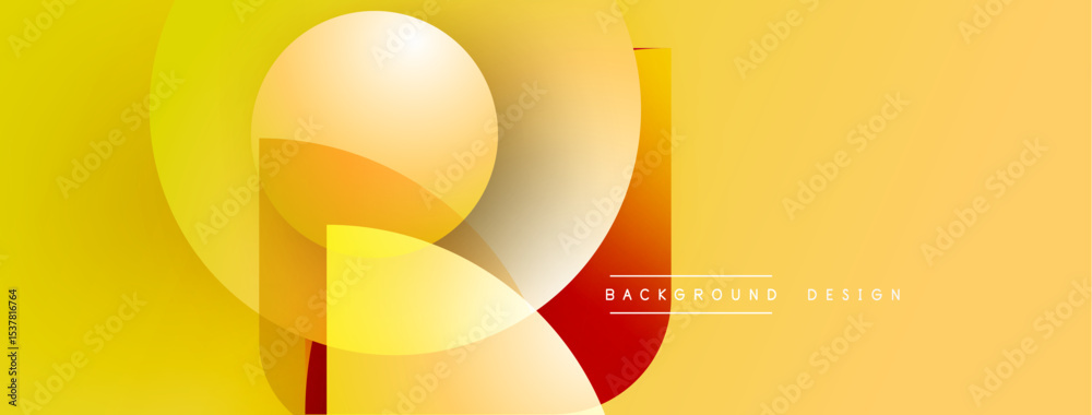 Fototapete Abstract yellow design features layered shapes. Gradient colors create dynamic visual effect. Modern background suitable for presentations.