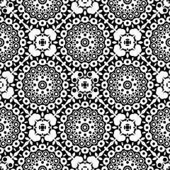 White lace squares on black background retro decor