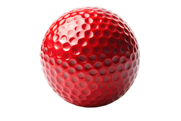 Close Up Studio Shot of a Single Vibrant Red Golf Ball Against a Black Background A I G E N E R A T E D - P N G isolated on a transparent background