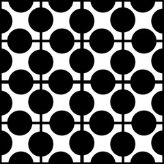 Black and white checkered and polka dot pattern retro 