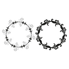 Circular abstract elements. Intertwined round shapes. Decorative vector design. Graphic set.