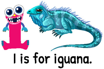 Alphabet Illustration: I is for Iguana