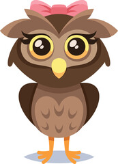 Pretty girlish owl with bow
