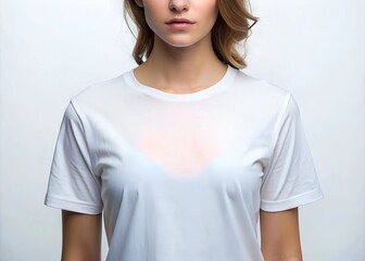 Woman in White T-Shirt Simple Elegance and Minimalist Fashion