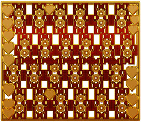 3d vector seamless pattern red and gold textured