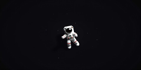 An astronaut floats lost in deep space, surrounded by darkness