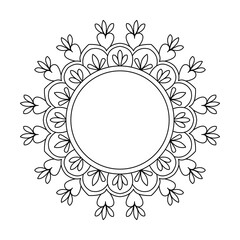 Ethereal Floral Spiral Mandala coloring book page