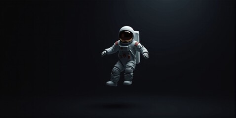 Fototapeta premium An astronaut floats lost in deep space, surrounded by darkness