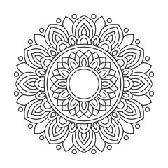 Garden Tranquil Swirls Mandala coloring book page