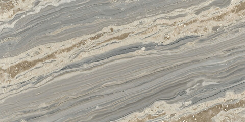 Fototapeta premium Layered Travertine Texture, Banded Stone Pattern, Porous Grey White Surface, Natural Mineral Formation, Abstract Modern Material