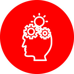 Customer Experience Vector Line White Circle Red