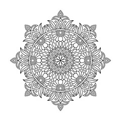 Mandala of Radiant Spiral Patterns coloring book page