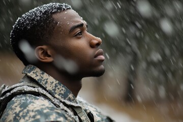 Military Finance: African American Soldier in 30s Saving Money Strategically