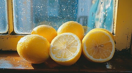 Fresh Lemons on Windowsill