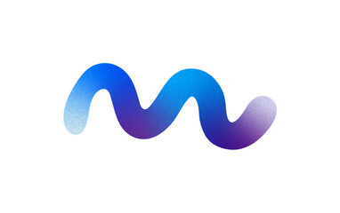 Brutalist Freeform Shape. Blue and Purple Grainy Gradient Quirky shape.