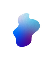 Brutalist Freeform Shape. Blue and Purple Grainy Gradient Quirky shape.