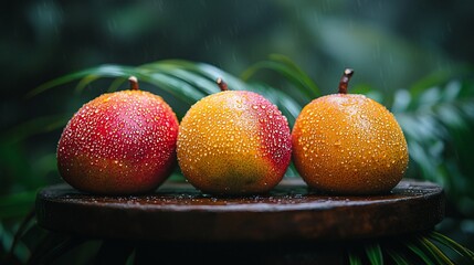 Fresh Mangos in Rain