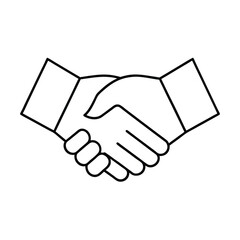 A symbolic handshake graphic depicting new beginnings partnership agreement or collaboration ideal for business corporate or motivational designs