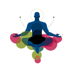 Man in Meditation Lotus Pose. Yoga, mindfulness, and spiritual balance.
