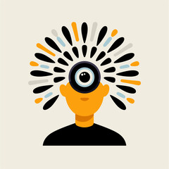 All-Seeing Third Eye Concept. Abstract symbol of enlightenment.