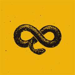 Ouroboros Snake Infinity Symbol. Ancient symbol of eternity and rebirth.