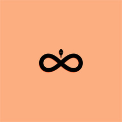 Minimalist Snake Ouroboros Icon. Simple serpent infinity symbol.