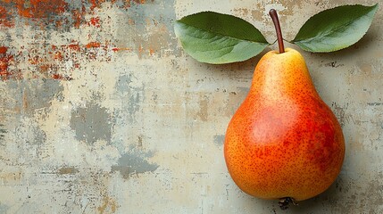 Fresh pear on textured surface