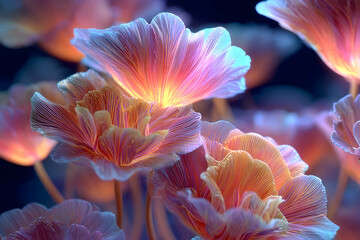 Radiant floral display of luminous petals.
