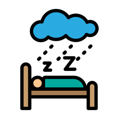 Sleepy in Rain Vector Filled Icon Design