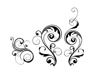 Abstract decorative elements on black colour