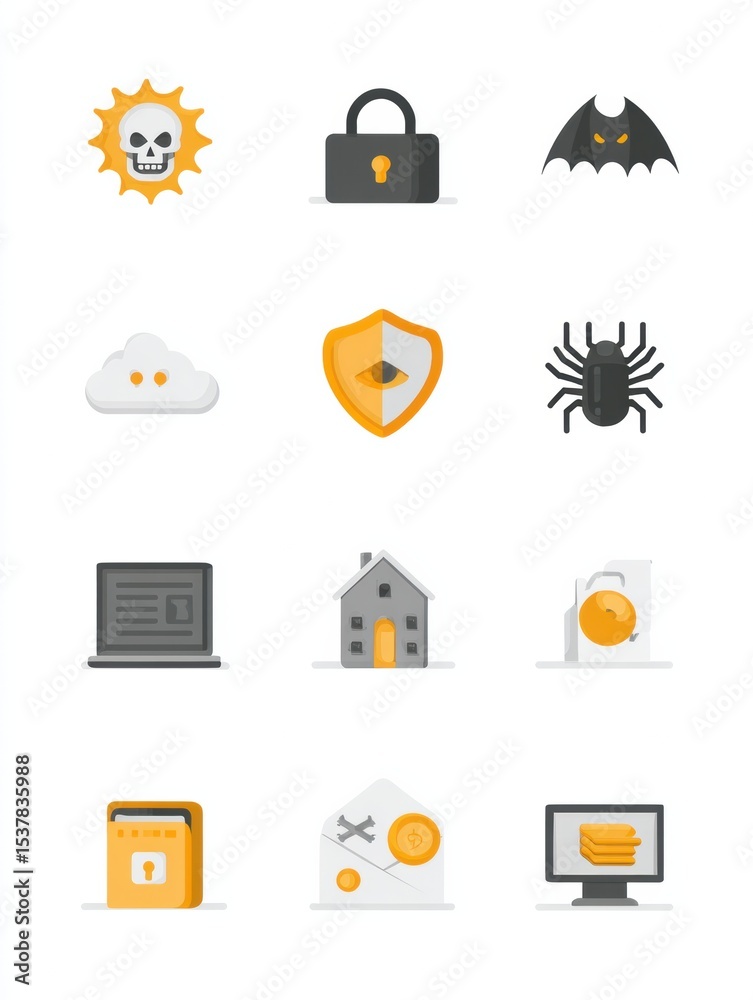 Poster Understanding Various Types of Malware With Illustrated Icons to Enhance Cybersecurity Awareness and Knowledge