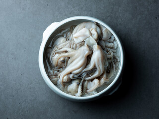 Fresh webfoot octopus, food ingredient