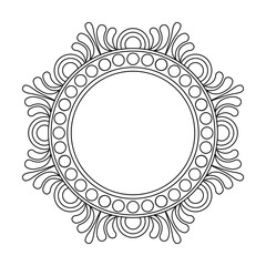 Spiral Harmony Cluster Mandala coloring book page