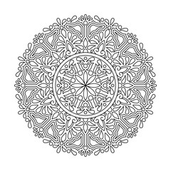 Spiral Line Bloom Mandala coloring book