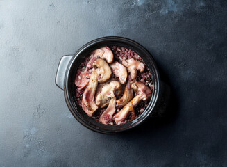 Mushroom cauldron rice, Korean food