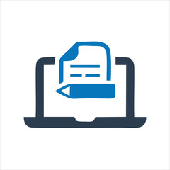 writing pen simple clean vector icon, concept of blogging, writing article, signing contract and documents, creative writing