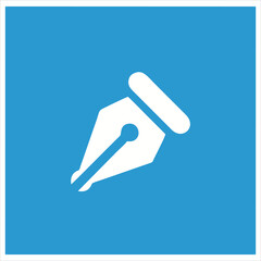 writing pen simple clean vector icon, concept of blogging, writing article, signing contract and documents, creative writing
