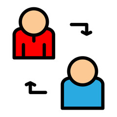 Role Transition Vector Filled Icon Design