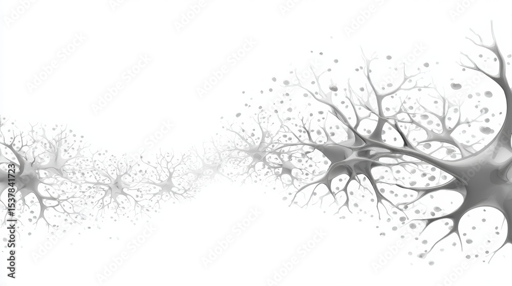 Poster Stylized Neuron Pattern Creates Calming Waves in a Clean White Layout for Text Display