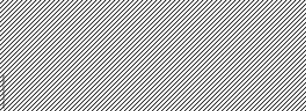 Poster thin slash dotted line seamless pattern. repeated dash diagonal lines background. black and white do