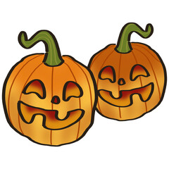 Cute Halloween Pumpkin Character Illustration