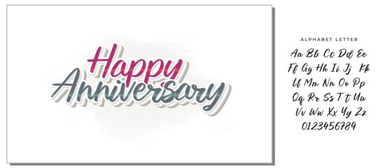 Elegant Happy Anniversary Typography with Script Font and Romantic Colors