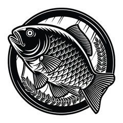 Fish or seafood flat icon for food apps and websites