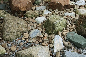 Landscaping rocks in park pattern background