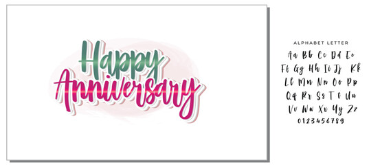 Elegant Happy Anniversary Typography with Script Font and Romantic Colors